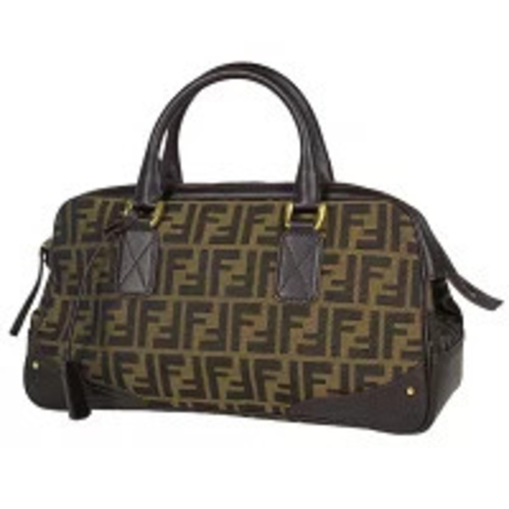Fendi Zucca handbag canvas brown black